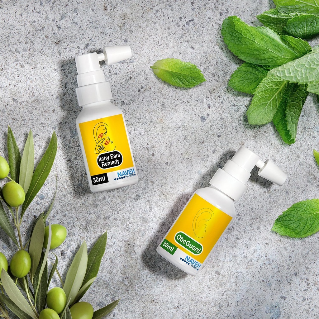NAVEH PHARMA Itchy Ears Remedy Ear Rengøring og Itch Relief (1 fl oz) + NAVEH PHARMA Otic gaurd (1 fl oz)
