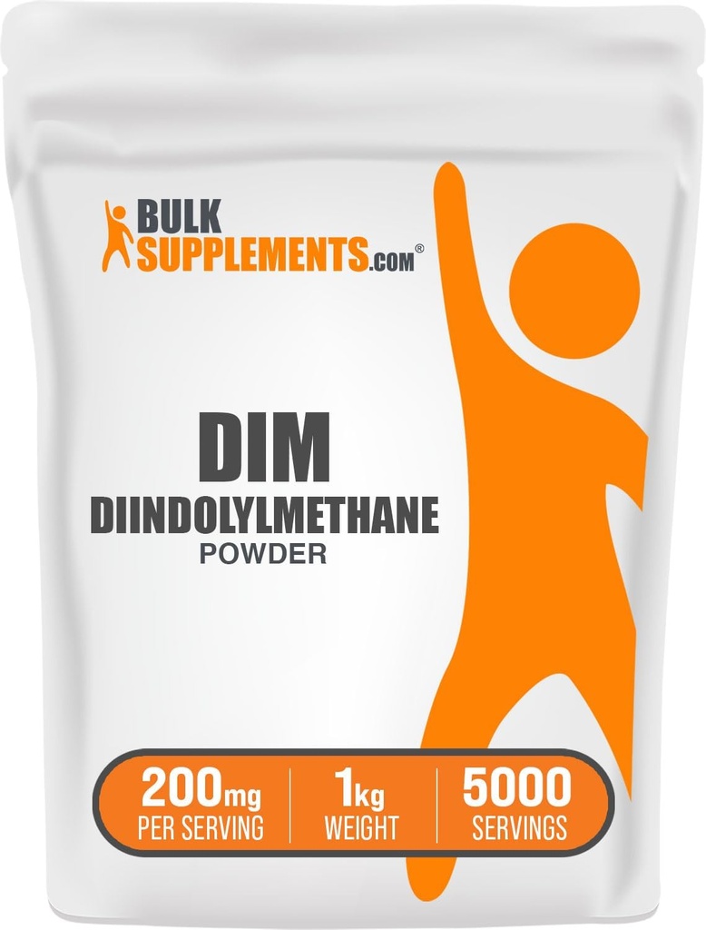 BulkSupplements.com DIM Powder - Diindolylmethan Powder, DIM Supplement for mænd og kvinder - DIM 200mg, Gluten Free - 200mg per servering, 5kg (11 lbs) (Pack of 5)