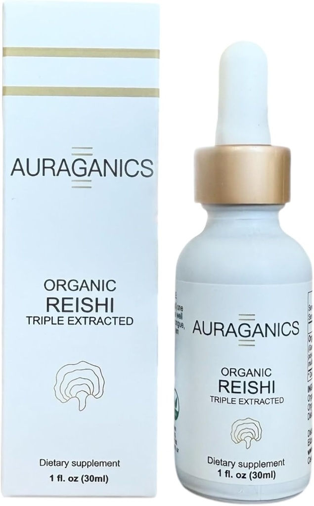 Økologisk Triple Extrahered Reishi Mushroom Fruiting Body Tincture - 124; USA Grown and Certified Organic - 124; Anvendelse til Stress, Træthed og Immunitet