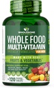 Wholesome Wellness Whole Food Multivitamin for Men - Natural Multi Vitamins, Minerals, Organic Extracts - Vegan Vegetarian - 120 Tablets
