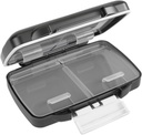 EZY DOSE Moisture- Proof Pill Case, Medicine Planner, Vitamin Organizer Box, Travel- Friendly, Latch- Lukning for at sikre indhold, 4 Individuelle Compartments of Multiple Sizes med Tight Seal, Lille, Sort