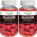YUM- V 's Glucose Gummies - Fast fungerende Glucose Chewable Gummies - Great Tasting - Gluten Free, Vegan, Non- GMO - Berry Natural Flavor - 60 Chewable Gummy for voksne & Børn (Pack of 2)