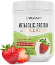 Metabolisk proteinpulver med collagen, Whey Protein Powder Shake, Hydrolyzed Collagen med L- Glutamin til metabolisk støtte, fordøjelse, hud, joints & muskel, lav Carb Meal udskiftning, 17.06 oz