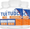 2000mg Tudca leverstøtte supplement, Tudca bile salt med mælk tidsel og Nac, 180 kapsler til 90 dage, Support til lever, afgiftning, immunsystem