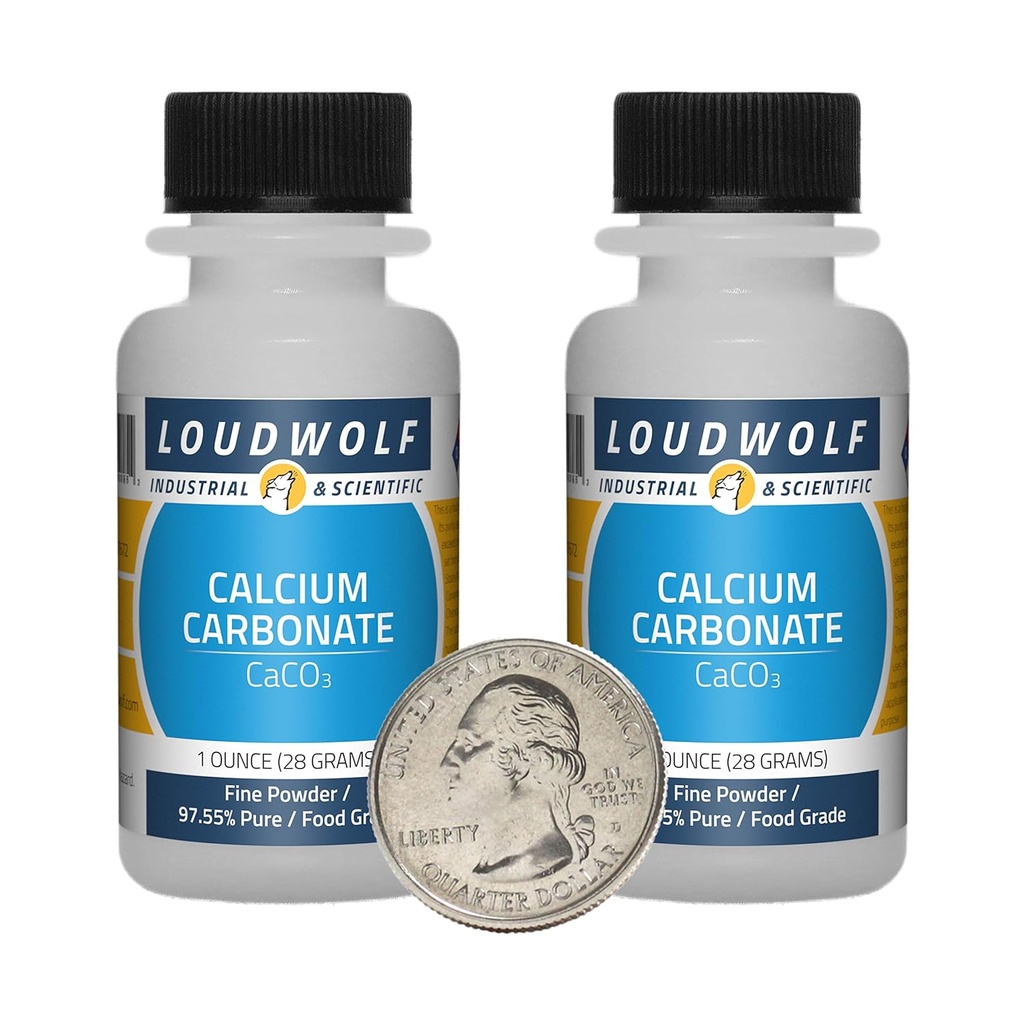 Calciumcarbonat / 2 Ounces / 2 Flasker / 97, 55% Pure Food Grade / Fine Powder