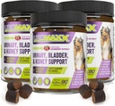 Hunde Urinary Tract Infektion Behandling, Bstige & Nyre Støtte til hunde, Kraftfuld Pet Care, Natural Soft Chews med Cranberry & Glucosamin, Lavet i USA, Chicken Flavor, 90 Greve, 3 Pack