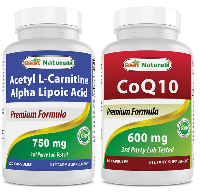 Bedste Naturals Acetyl L- Carnitin og Alpha Lipoic Acid 750 mg & CoQ10 600 mg