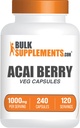 BulkSupplements.com Acai Berry Kapsler - Acai Bery Supplement, for immunforsvar, Acai Berry Extract 1000mg - Gluten Free, 2 Kapsler per Serving, 240 Greve (pakke med 1)