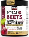 Force Factor Total Beets Ultimate Heart Health Blood Pressure Support med CoQ10, Beet Root Powder, Grape Seed Extract, Blood Pressure Supplement til cirkulation, Black Cherry, 30 Servere