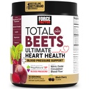 Force Factor Total Beets Ultimate Heart Health Blood Pressure Support med CoQ10, Beet Root Powder, Grape Seed Extract, Blood Pressure Supplement til cirkulation, Black Cherry, 30 Servere