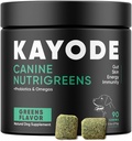 Canine NutriGreen - naturlige hund vitaminer og probiotika til hunde. Ingen messy pulver. Inkluderer Spirulina, Kelp & Antioxidant Berry Mix. 6-in-1 Hundetillæg & Vitaminer Chews. Super Green til hunde.