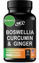 Boswellia Curcumin Ingefær Ekstrakter Supplement - Stærk 95% Curcuminoids Naturlige Support Pills for Mobilitet & Fleksibilitet - Ekstra styrke Boswelia med gurkemeje Økologisk Ingefær Supplement