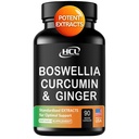 Boswellia Curcumin Ingefær Ekstrakter Supplement - Stærk 95% Curcuminoids Naturlige Support Pills for Mobilitet & Fleksibilitet - Ekstra styrke Boswelia med gurkemeje Økologisk Ingefær Supplement