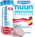 Nuun Zero Sugar Hydration Electrolyte Tablets - Magnesium, Calcium, Kalium, Chlorid & Natrium, Light & Delicious Fruit Flavors, No Sugar, Gluten Free, Vegan, Mixed Berry 4 Pack (40 Servere i alt)