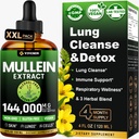 Mullein Drops til lunger med lakrids & Astragalus, Respiratoriske & immunforsvar, Lung Detox til Rygere Tincture, Mullein Leaf Extract til Lung Cleanse, Sukker & Alkohol- Free, 4 fl oz