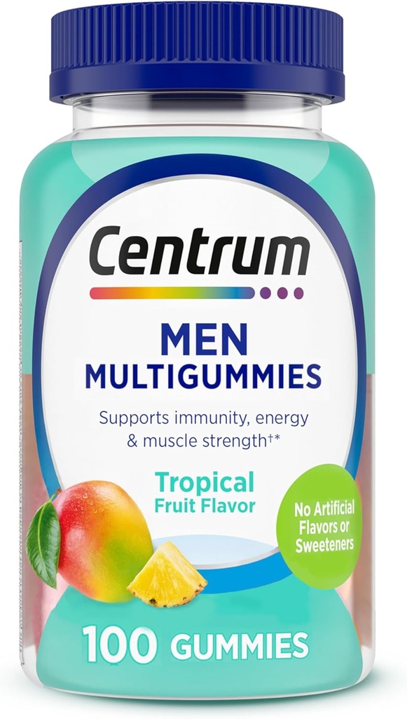 Centrum mænds Multivitamin Gummies, Immun, energi, sund udseende Support, 100 Greve, 50 dages forsyning