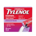 Børn Tylenol Opløs pakker til smertelindring, Feber Medicin, 160 mg Acetaminophen, Dye Free, Kids 'Powder Packets for Cold & Flu Symptom Relief; Wild Berry Flavor, 30 ct.; Pakning med 1 stk.