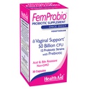 HealthAid FemProbio - Once- Daily Probiotic med Prebiotic Fiber Measures 124; 50 Millioner CFU Measures 124; 30 Vegetariske Capsules Measures 124; Acid & Bile Resistent, Lactose, Gluten & GMO- Free