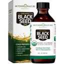 Moder Natur USDA Organic Black Seed Oil - Cold Pressed, Uraffineret & Vegan Nigella Sativa, High Thymoquinon (2% +), Omega 3 6 9 for immunforsvar, Joint & Heart Support, Hår & Hud, Non- GMO, 16oz