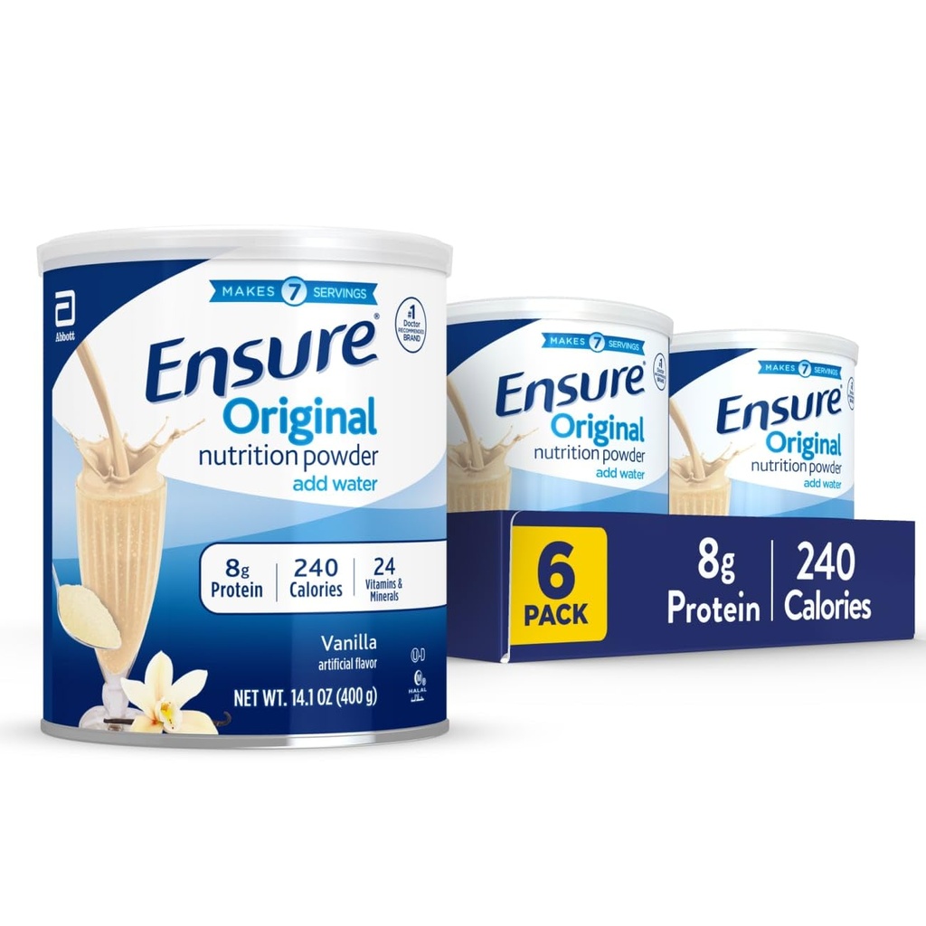 Sikre Original Nutrition Powder 124; Vanilla Protein Powder Budding 124; Lille Meal Erstatning Shake Mix 124; 8g Protein, 24 Vitaminer & Min; Immunitet Health