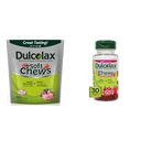 Dulcolax Soft Chews Saline Laxative Mixed Berry (60ct) Gentle Constipation Relief & Chewy Fruit Bites, Saline Laxative, Cherry Berry (30ct) Cramp-Free Constipment Relief