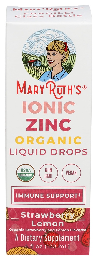Mary Ruth 's, Ionic Zink Strawberry Lemon Organic, 4 Fl Oz
