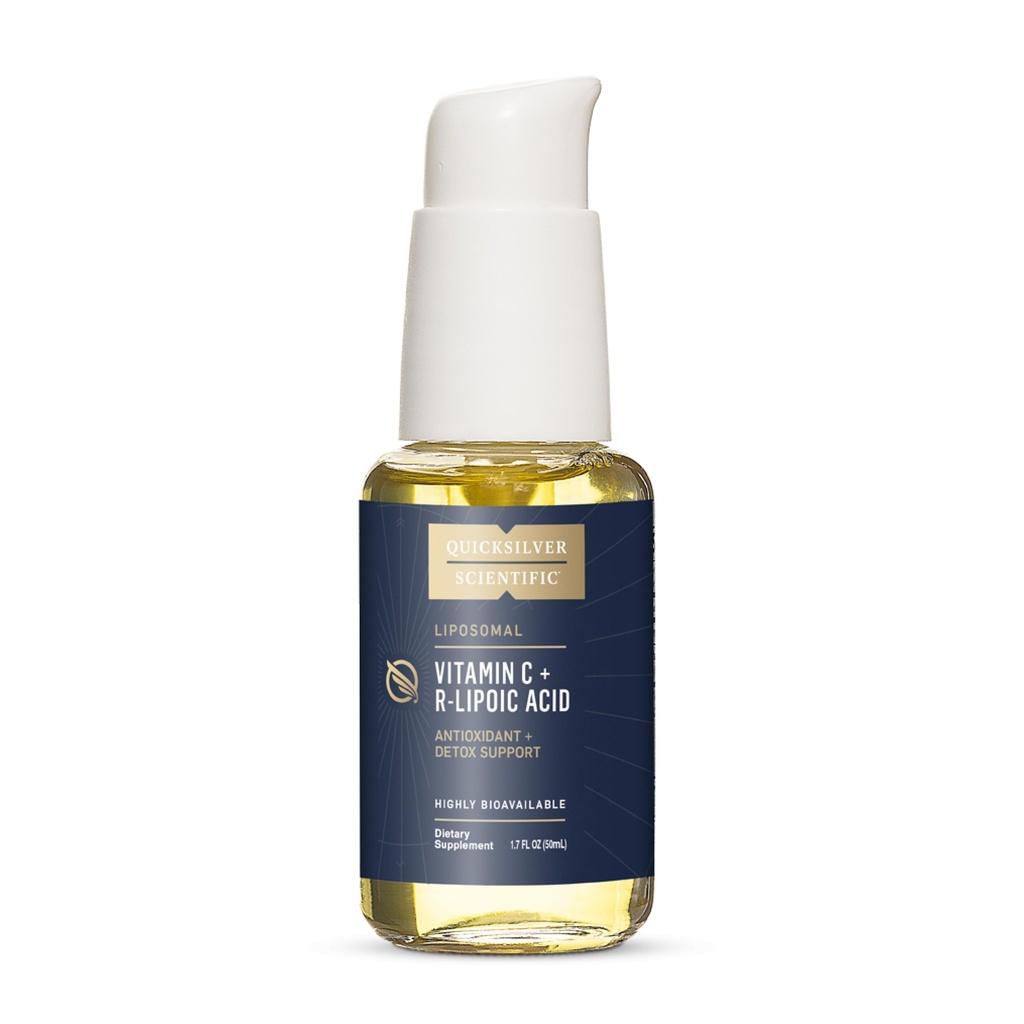 Quicksilver Scientific Vitamin C + R Lipoinsyre - Liposomal Vitamin C med RLA - Antioxidant, Detox & immunsupportsupplement - med Superior Absorption (50 ml)