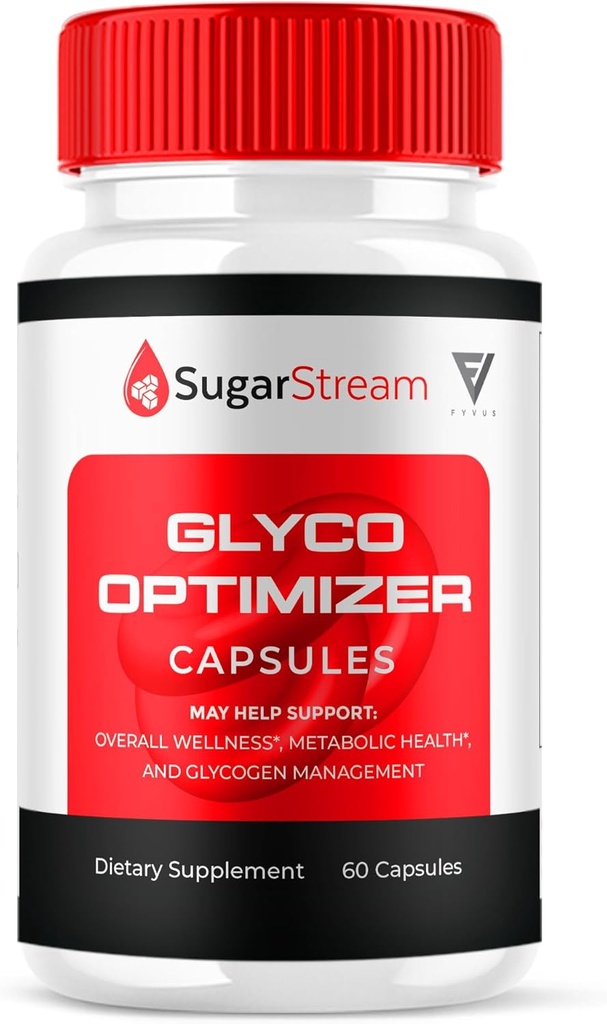 Sukker Stream Glyco Optimizer Kapsler, SugarStream Advanced Glyco Optimizer og Blood Support, Sukker Stream Maksimal styrke Glycogen Support Multivitamin Formel (60 Kapsler)