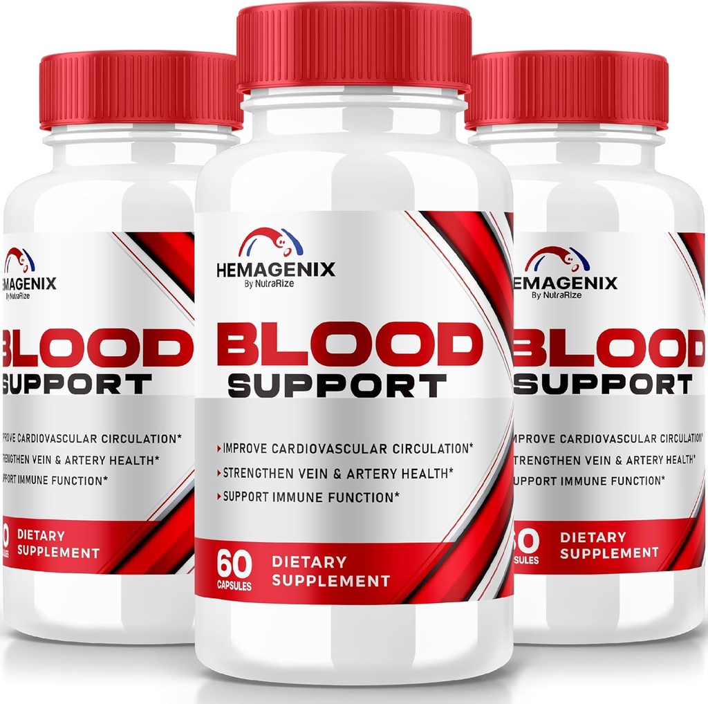 (3 Pack) Hemagenix kapsler, Hemagenix Advanced Blood Support Formel, Alle naturlige supplement til at opretholde sunde niveauer, Ekstra styrke piller for samlet wellness, officielle anmeldelser (180 kapsler)