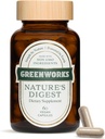 Greenworks Nature 's Digest Probiotics with Organic Digestive Enzymes, Prebiotics & Fiber - 10 Millioner CFU, 3 Stammer - Gut Health Supplement, 60 Kapsler