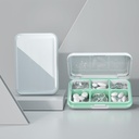 Pill Box Vandtæt rejse Pill sag Portable Daily Pill Container Pill Holder Purse 6 Compartments Pocket Compact Medicine Organizer for Vitamin, Fiskeolier, Kosttilskud, Medicin (Stor Hvid)