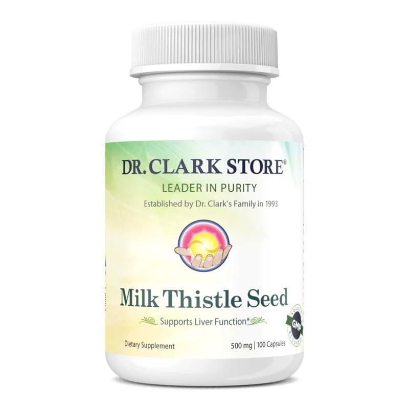 Dr Clark Store Milk Thistle Seed Supplement – 500mg, 100 Capsules, Liver Health & Detox Support