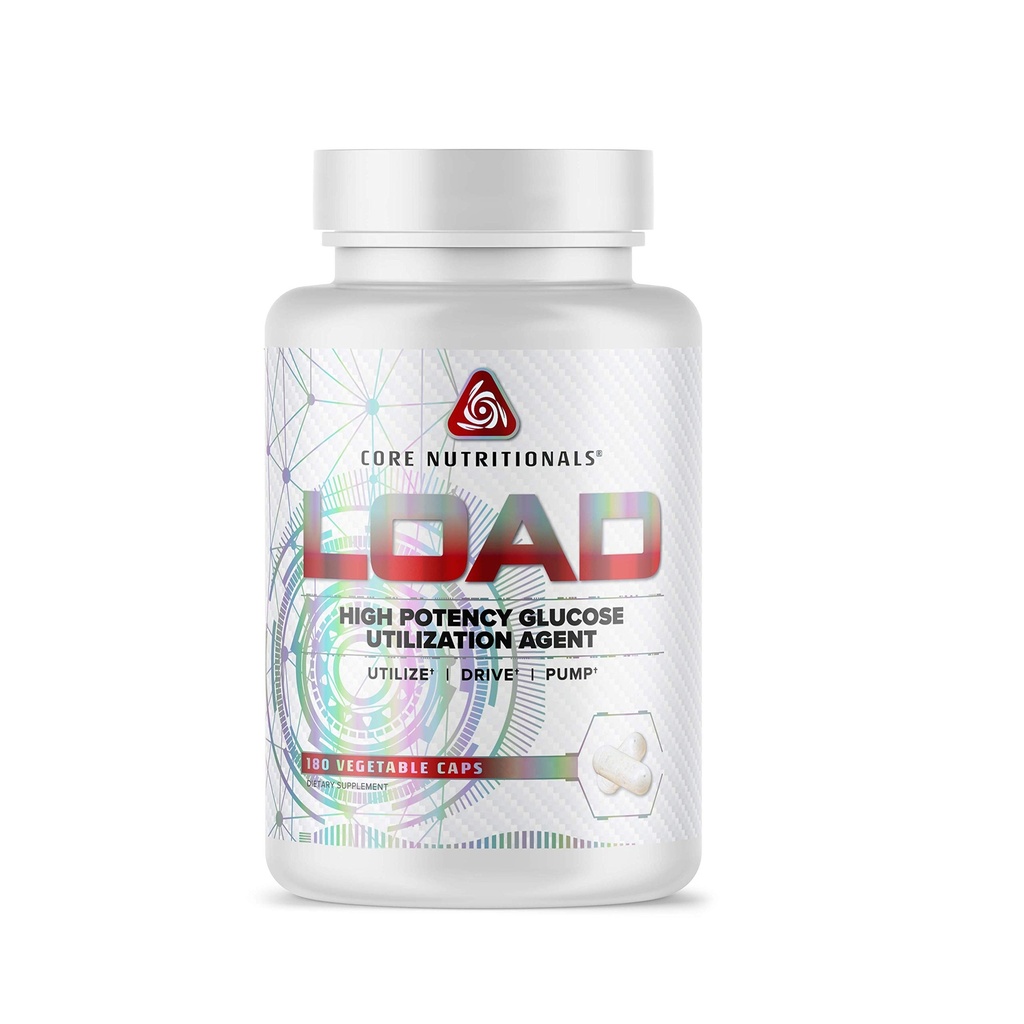 Core Nutritionals Load Platinum High Potency Glucose Production Agent med Berberine + Green Coffee Extract til fremme af kulhydrat Absorption og Glucose Bortskaffelse, (180 Caps)