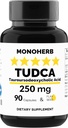 MONOHERB TUDCA - Tauroursodeoxycholsyre - 250 mg per kapsel - 90 Vegetariske kapsler - Made in USA
