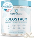 WONDERCOW Colostrum Kapsler Supplement for Gut sundhed, immunforsvar, Muscle Recovery & Wellness - 124; Natural IgG Pure Whole Bovine Colostrum Superfood, Unflavored, 30 Servere