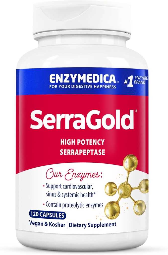 Enzymedica, SerraGold, understøtter inddrivelse, immunforsvar og cardiovaskulære system, Natural Supplement, 120 Greve (FFP)