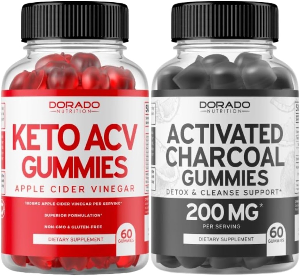 Keto ACV Gummies (60 Greve) Avanceret vægttab Formel og aktiverede Charcoal Gummies (60 Greve) Sund Detox & Rense Support - Formuleret fra Organic Coconut Shells - Ikke GMO, Vegan & USA Made
