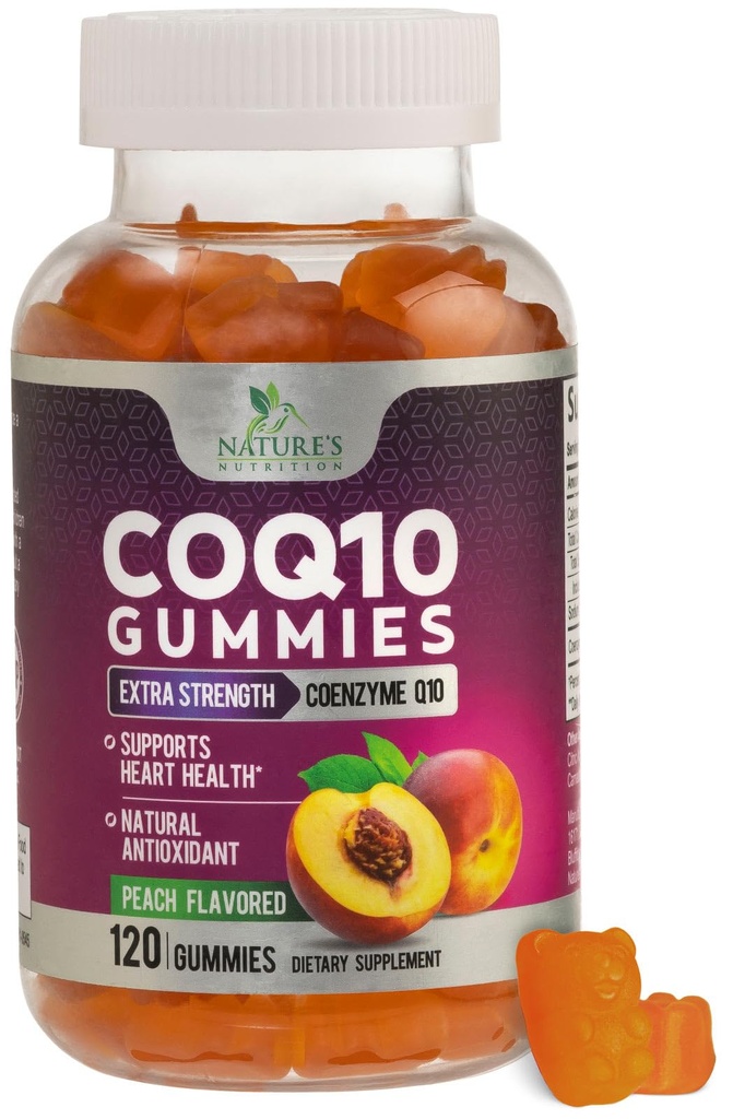 CoQ10 Gummies 100mg - 3X Styrke, Høj Absorption, Antioxidant Supplement for Heart Health Support & Energy Production, Ultra Coenzym Q10 Vitaminer, Coq 10 Kosttilskud, Non- GMO - 120 CoQ10 Gummies