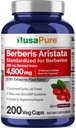 NusaPure Berberine HCI 20: 1 ekstrakt, 225 mg svarende til 4. 500 mg - 200 Veggie Caps - (Vegetarisk, Non- GMO, Vegan)