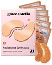 Grace & stella Koffein Under Eye Patches - Awakening Eye Patches for Puffy Eyes and Dark Circles - Under Eye Mask Patches med Niacinamid & Hyaluronic Acid - Vegan, Cruelty- Free (Bronze, 24 Par)