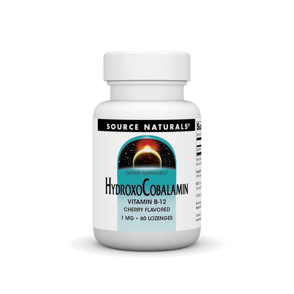 Kilde Naturals HydroxoCobalamin, vitamin B- 12, 1 mg - 60 Cherry Flavored Lozenges