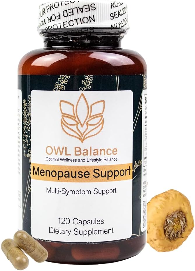 Menopause Support til kvinder - Menopause + Perimenopause Relief for Hot Flashs, Lav energi, Hormone Support - 120 Urtekapsler