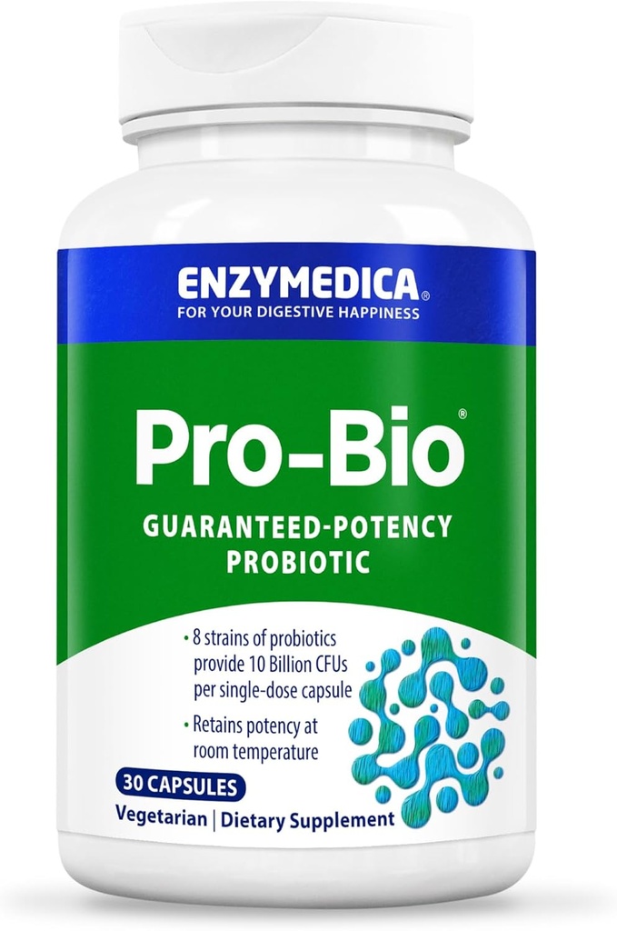 Enzymedica, Pro- Bio, Hylde Stabil, Stomach- syre resistent Probiotisk for sund fordøjelse, 10 Millioner CFU, 30 Greve
