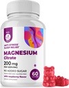 DR. Formand MORITZ Magnesium Citrate Gummies til voksne - Sugar- Free Cale Magnesium Gummies - Understøtter en sund stress reaktion - Raspberry Flavor - non-GMO, 200 mg (60 Greve)