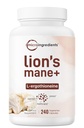 Mikroingredienser Lions Mane supplement kapsler, 240 Veggie kapsler med L- Ergothioneine, 4 Måned Supply Bly 124; Brain, Energy, & immunforsvar Support 124; Non- GMO