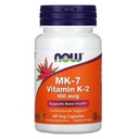Nu fødevarer Vitamin K-2 (MK7) Veg kapsler, 100 mcg, 60 Greve, pakke med 2