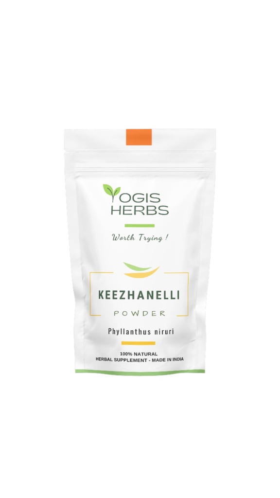 YOGIS HERBS Keezhanelli pulver (Phyllanthus Niruri) - 124; Chanca Piedra Stone Breaker - Lever, Nyre & Galleblære Support- Fresh & Pure Herbal Supplement (3.5 oz)