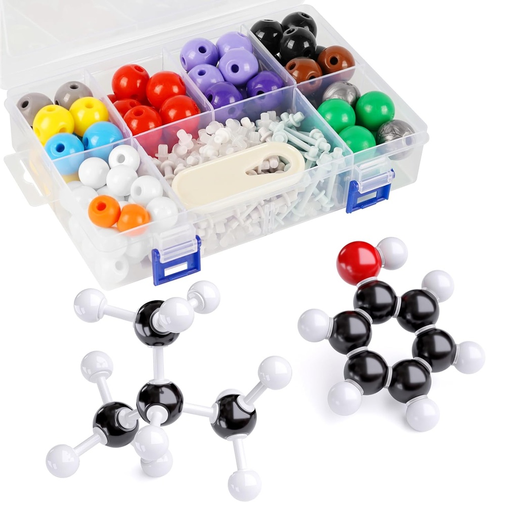 Molecular Model Kit, 240 Pcs Organic Molecular Chemistry Set, Atom Element Model Kit for Lektioner i kemi, Molecular Structures Building kit, Ochem Science Gift for lærere og studerende
