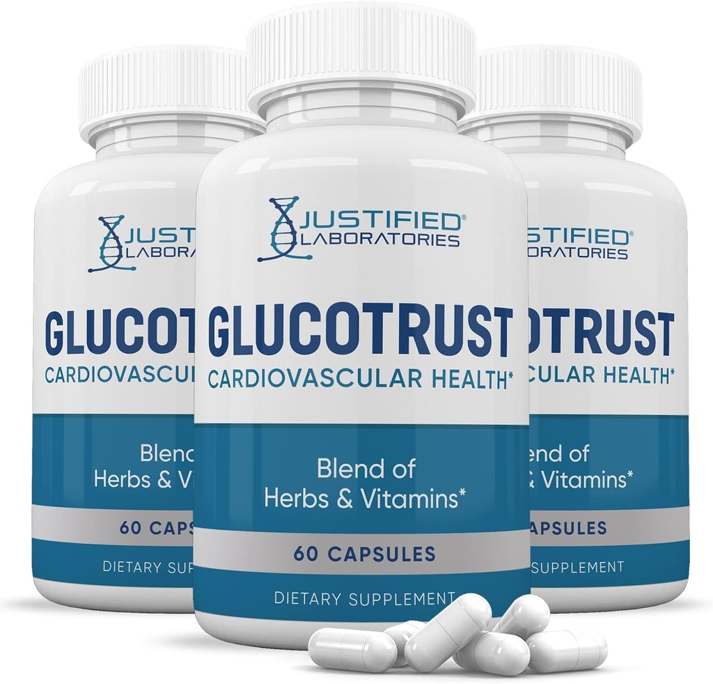 Begrundede laboratorier (3 Pack Glucotrust Avanceret formel supplement piller 180 kapsler