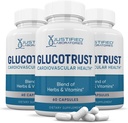 Begrundede laboratorier (3 Pack Glucotrust Avanceret formel supplement piller 180 kapsler